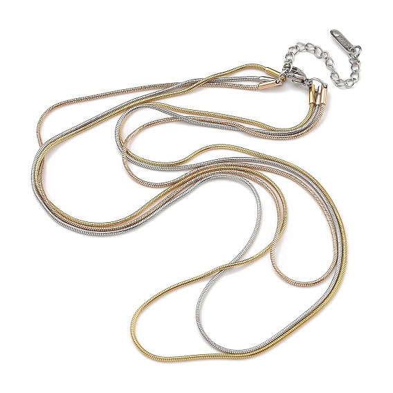 304 многослойные круглые ожерелья из нержавеющей стали в виде змейки