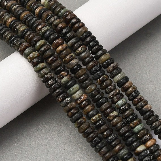 Нити бусин из натурального нефрита биотита, рондель