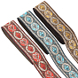3 Rollen 3 Farben Ethno-Stickerei Polyesterbänder, Jacquardband, Bekleidungszubehör, Blumenmuster