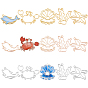 15Pcs 15 Style Alloy Open Back Bezel Pendants, For DIY UV Resin, Epoxy Resin, Pressed Flower Jewelry