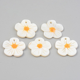 Natural Freshwater Shell Pendants, Flower