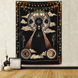 Halloween Theme Skull Polyester Wall Hanging Tapestry, for Bedroom Living Room Decoration, Rectangle