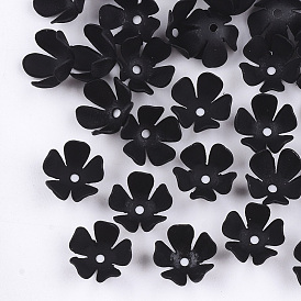 Capuchons de perles de fer écologiques peints à la bombe, Flower 5 pétales