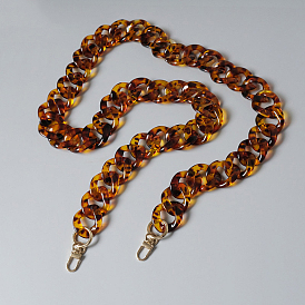 Acrylic Bag Handles, with Iron Clasp, for Bag Straps Replacement Accessories, Saddle Brown