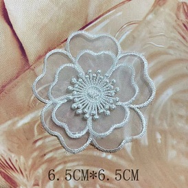 Компьютеризированная вышивка тканью утюжок на / шить на заплатках, аксессуары для костюма, аппликация, цветок