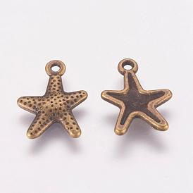 Tibetan Style Alloy Pendants, Lead Free and Cadmium Free, Starfish/Sea Stars