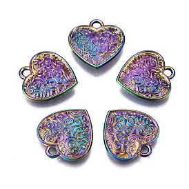 Alloy Pendants, Cadmium Free & Nickel Free & Lead Free, Heart with Vine