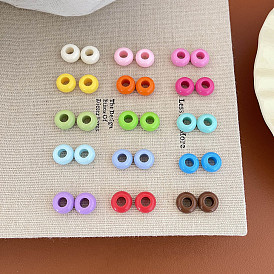 Opaque Acrylic European Beads, Large Hole Beads, Rondelle