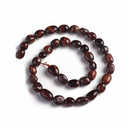Naturelles oeil de tigre rouge perles brins, nuggets