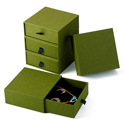 5шт. картонные коробки для упаковки ювелирных изделий, квадратный