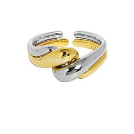 925 открытое кольцо из стерлингового серебра, минималистичный дизайн с волнообразными регулируемыми кольцами