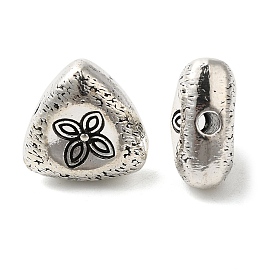 Tibetan Style Alloy Beads, Triangle with Flower