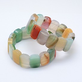Natürlichen Edelstein Stretch-Armbänder, Rechteck