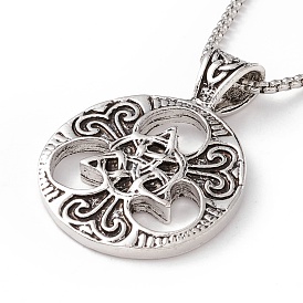 Alloy Cletic Sailor‘s Knot Pendant Necklace with 304 Stainless Steel Box Chains for Women