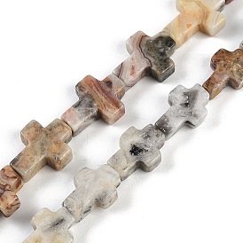 Natural Crazy Agate Beads Strands, Cross