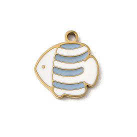 304 из нержавеющей стали шармы эмали, ионное покрытие (ip), золотые, очарование рыбы