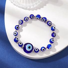 Браслеты ручной работы с круглыми бусинами от сглаза для мужчин и женщин