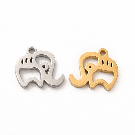 Ion Plating(IP) 304 Stainless Steel Charms, Elephant