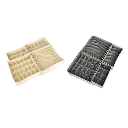 4 шт. набор органайзеров для ящиков из нетканого материала, многосекционные коробки для хранения нижнего белья, носки и аксессуары