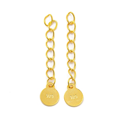 925 терминаторы из стерлингового серебра, концевая цепочка с плоскими круглыми подвесками