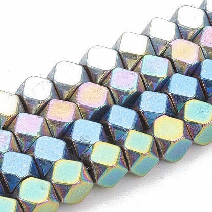 Electroplate Non-magnetic Synthetic Hematite Beads Strands, Polygon