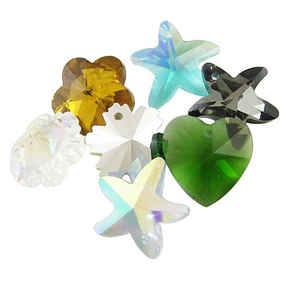 Glass Pendants, Faceted, Mixed Shapes