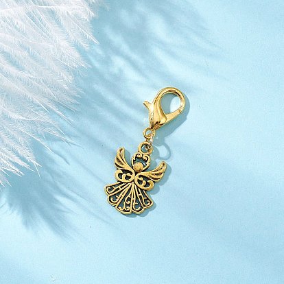 Подвесные украшения в виде ангела из сплава в тибетском стиле, с цинковым сплавом застежками омаров коготь