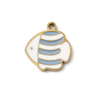 304 из нержавеющей стали шармы эмали, ионное покрытие (ip), золотые, очарование рыбы