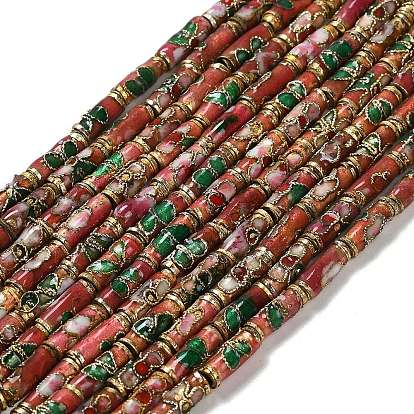 Бусины ручной работы перегородчатой, колонке с цветком