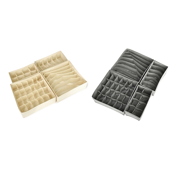 4 шт. набор органайзеров для ящиков из нетканого материала, многосекционные коробки для хранения нижнего белья, носки и аксессуары