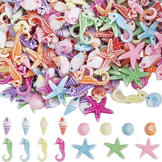 200 Акриловые подвески в стиле g craft, Тема океана, разнообразные