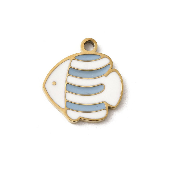 304 из нержавеющей стали шармы эмали, ионное покрытие (ip), золотые, очарование рыбы