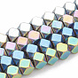 Electroplate Non-magnetic Synthetic Hematite Beads Strands, Polygon