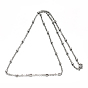 304 Stainless Steel Rolo Chains Necklaces, with Lobster Claw Clasps, 19.6 inch(50cm)