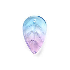 Perlas de vidrio, superior perforado, hoja