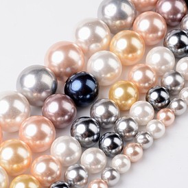 Redondo shell hebras de perlas de perlas