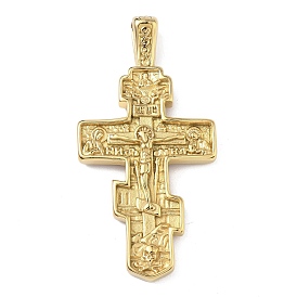 304 из нержавеющей стали большие кулоны, русский православный крест, без кадмия, без никеля и без свинца