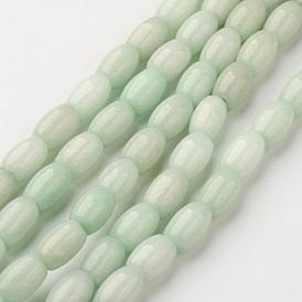 Natural Jade Beads Strands, Dyed, Oval