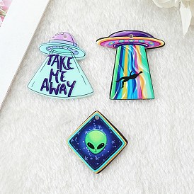 Acrylic Extraterrestrial Pendants, Alien, UFO