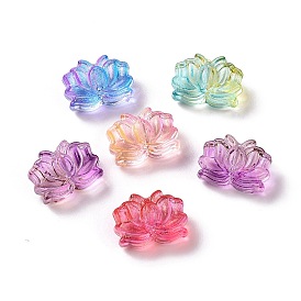 Transparent Acrylic Beads, Two Tone, Flower