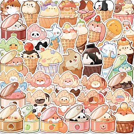 Food Theme PVC Plastic Sticker Labels, Waterproof Decals for Suitcase, Skateboard, Refrigerator, Helmet, Mobile Phone Shell, Animal Pattern