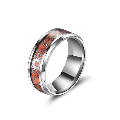 Stainless Steel Gear Pattern Finger Ring