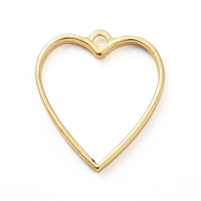 Zinc Alloy Open Back Bezel Pendants, For DIY UV Resin, Epoxy Resin, Pressed Flower Jewelry, Heart