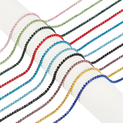 10Yards 10 colors Electrophoresis Brass Rhinestone Strass Chains, Rhinestone Cup Chains