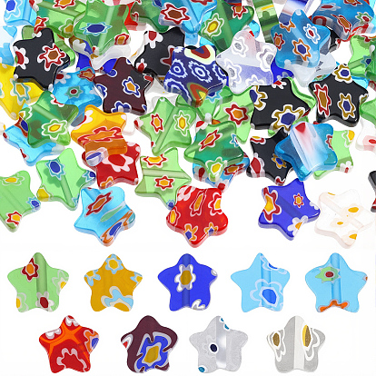 Звезды ручной Millefiori стеклянные бусы