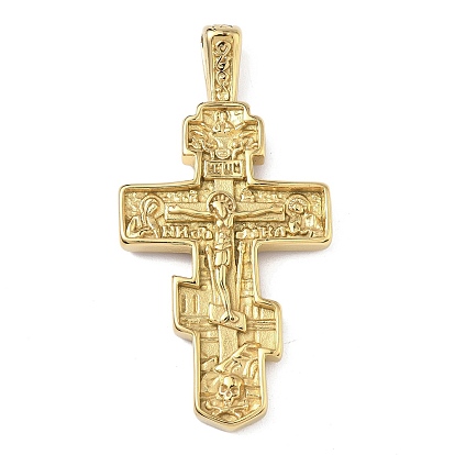 304 из нержавеющей стали большие кулоны, русский православный крест, без кадмия, без никеля и без свинца