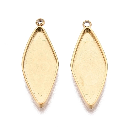 304 компонент подвески-кабошона из нержавеющей стали, ромб, ионное покрытие (ip)