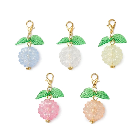 Подвесные украшения из прозрачного акрила с подсветкой, с цинковым сплавом застежками омаров коготь