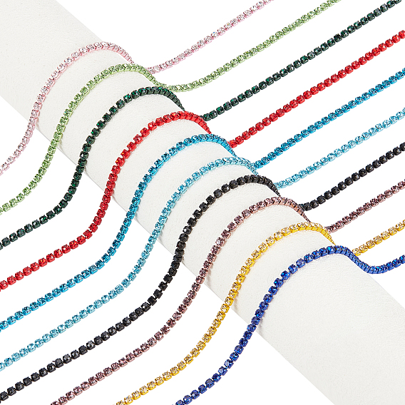 10Yards 10 colors Electrophoresis Brass Rhinestone Strass Chains, Rhinestone Cup Chains