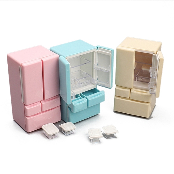 Пластиковая миниатюрная модель холодильника, аксессуары для кукольного домика с микро-ландшафтом, притворяясь опорными украшениями